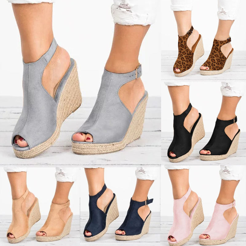 Espadrille Sandal Women - Sandalias de tacón para mujer, alpargatas