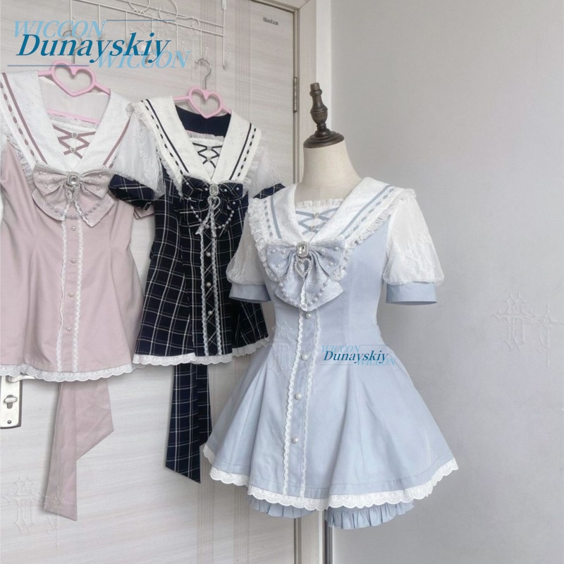 Summer Alt Clothing - Conjunto de Vestido con Cuello Marinero,