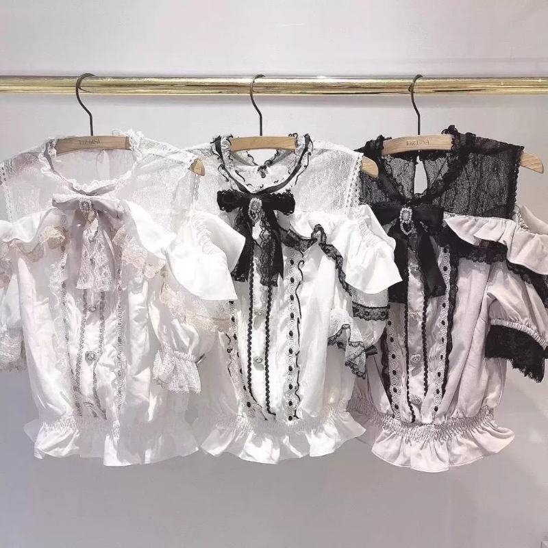 Off Shoulder Blouse - Tops de manga corta para niñas,