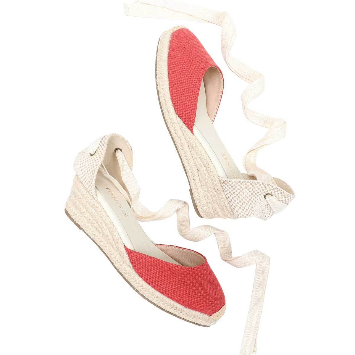 Espadrille Sandal Women - Sandalias de cuña con cordones para