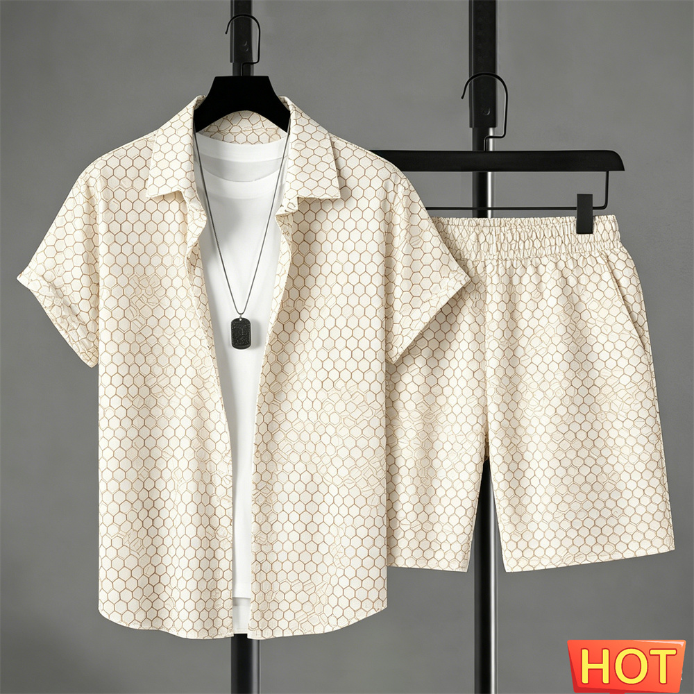 Summer Clothing Men Fashion - Conjunto de Camisa para Hombre, Estilo