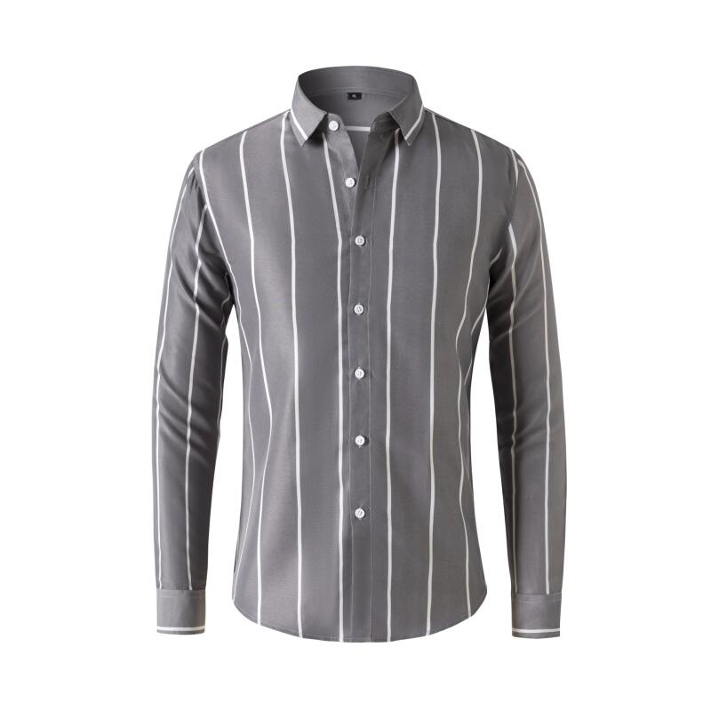 Summer Clothing Men Fashion - Camisa de Vestir a Rayas para