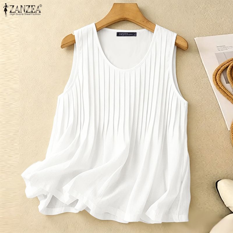 Summer Clothing For Plus Size Women - ZANZEA Camiseta sin mangas de verano
