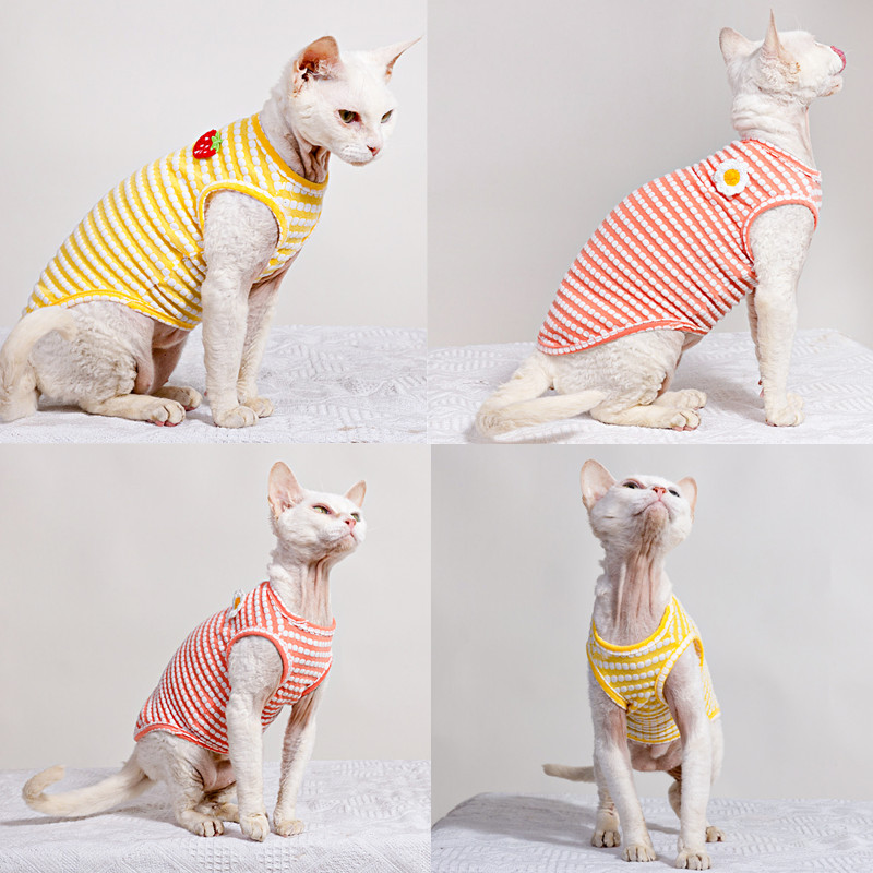 Soft Summer Yellow Clothing - Camiseta de verano para gato Sphynx,