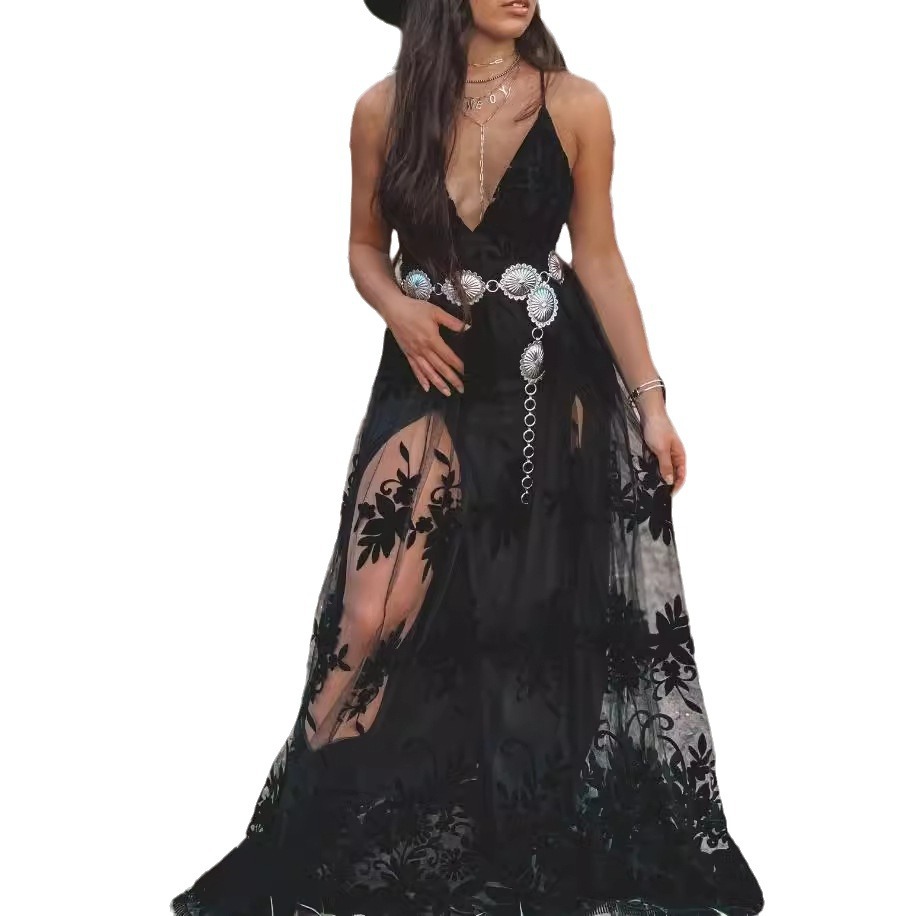 Summer Clothing Amazon - Vestido largo sin mangas con cuello