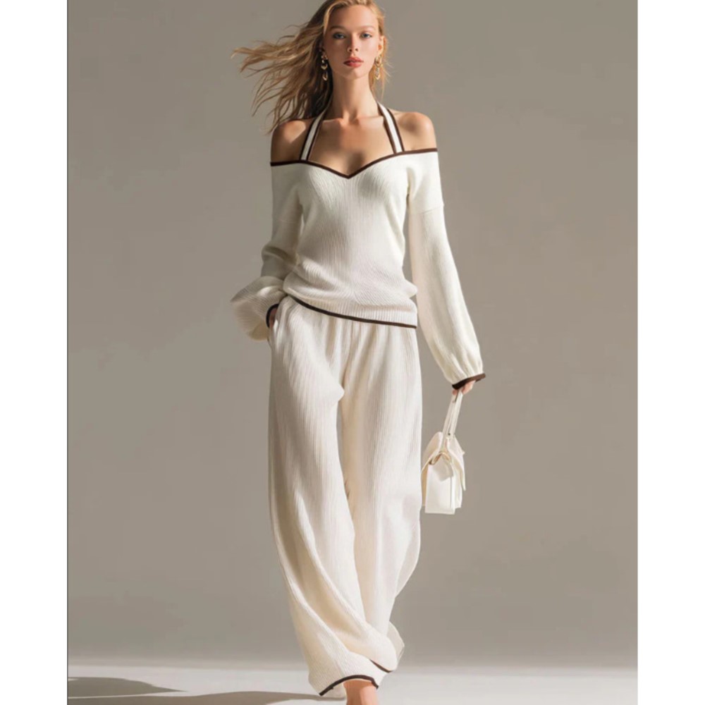 Off Shoulder Blouse - Conjunto de 2 Piezas para Mujer,