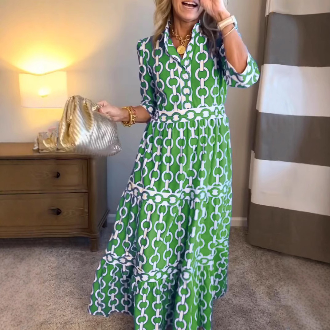 Vestido largo con estampado ge - Summer Clothing Amazon reseña y precio