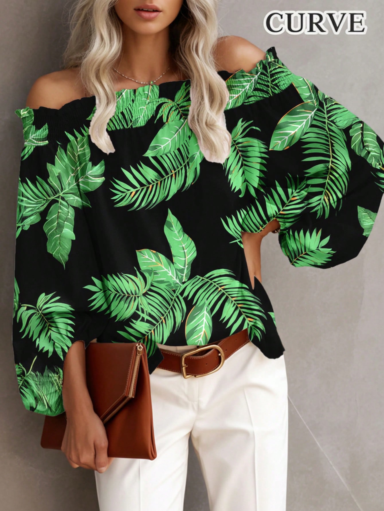 Blusa de Talla Grande para Muj - Off Shoulder Blouse reseña y precio