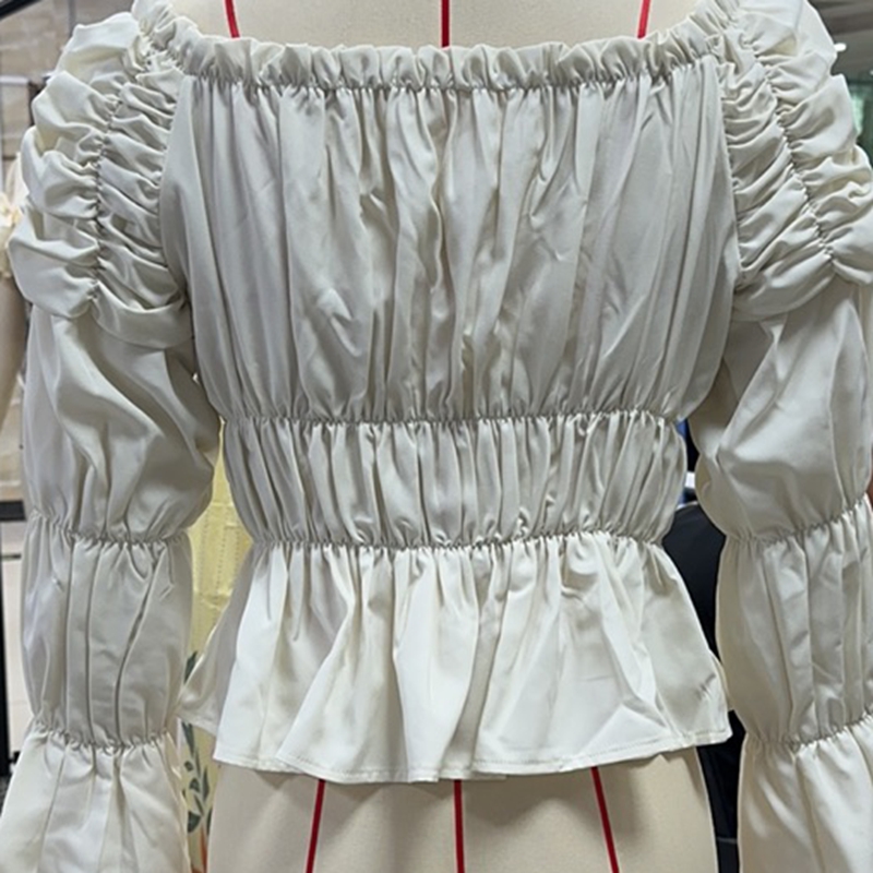 Tops elegantes con pliegues y  - Off Shoulder Blouse reseña y precio