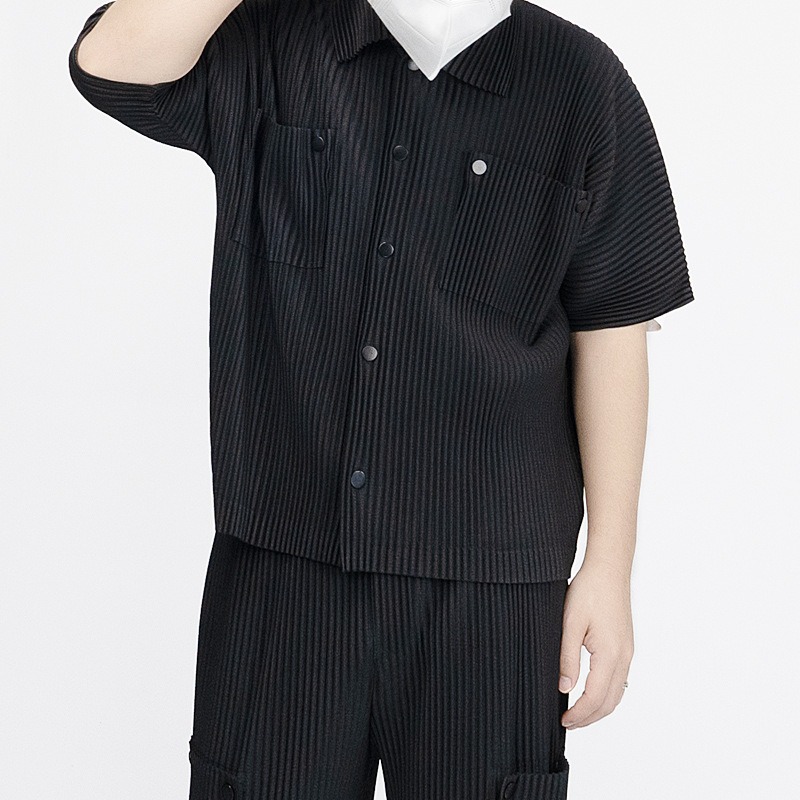 Conjunto de Camisa Plisada Miy - Summer Clothing Men Fashion reseña y precio