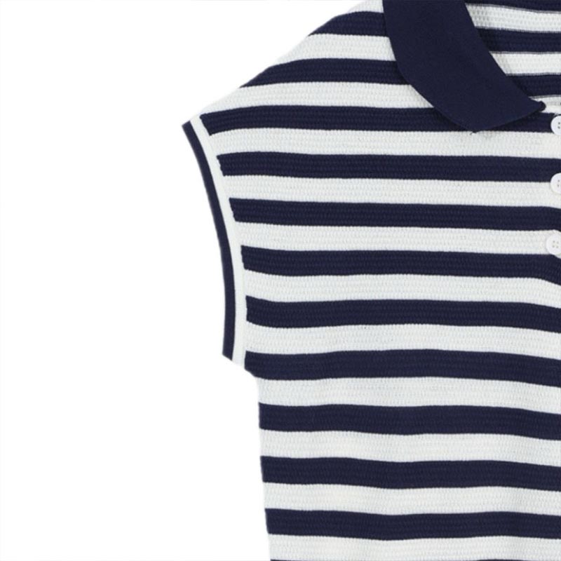 Camiseta de punto a rayas con  - Summer Clothing Drop reseña y precio