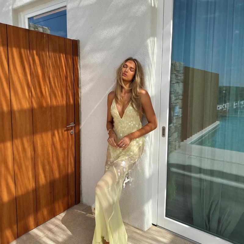 Vestido largo de sirena con cu - Summer Clothing Amazon reseña y precio
