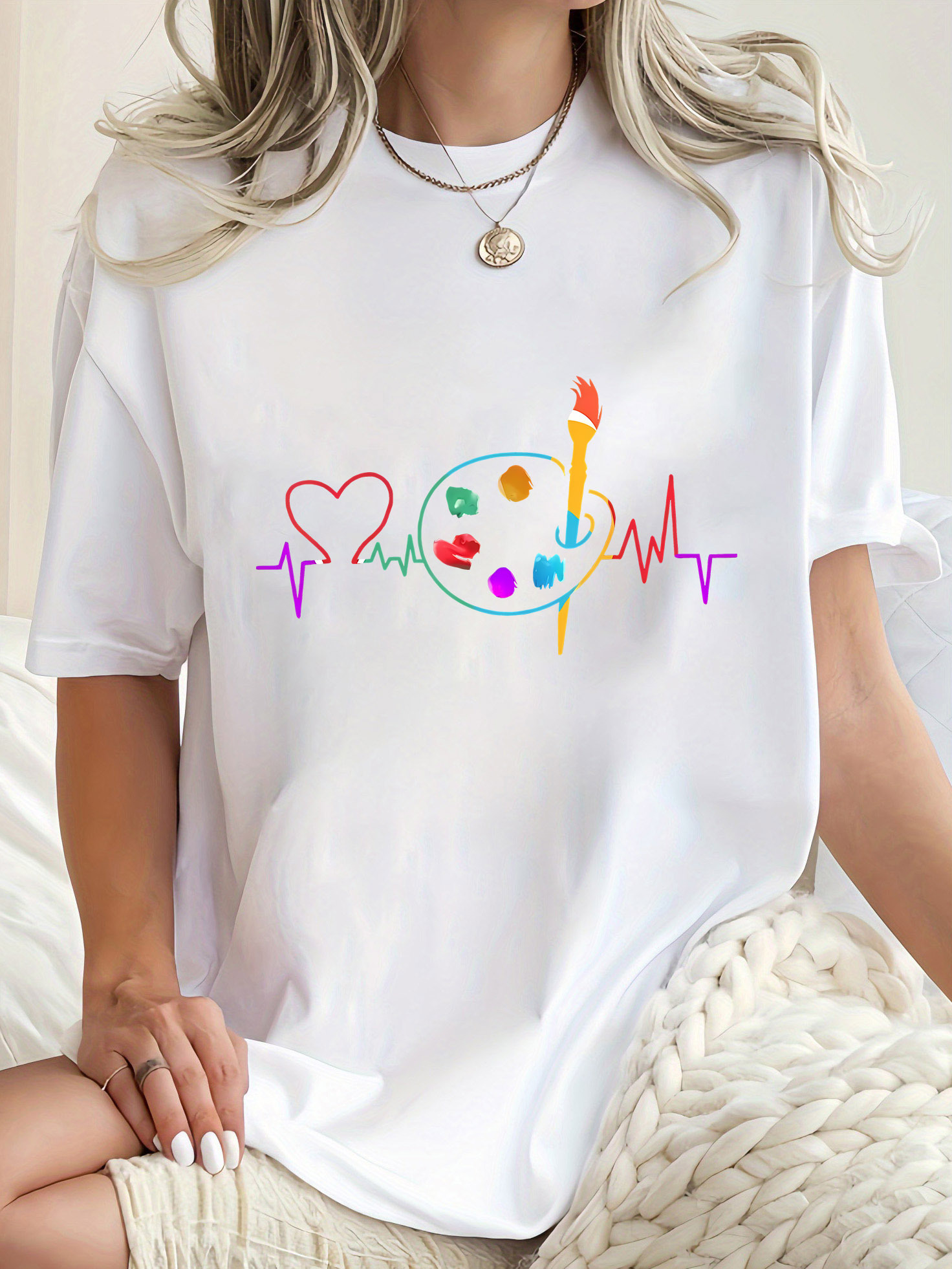 Camiseta informal con cuello r - Summer Clothing Color Palette reseña y precio