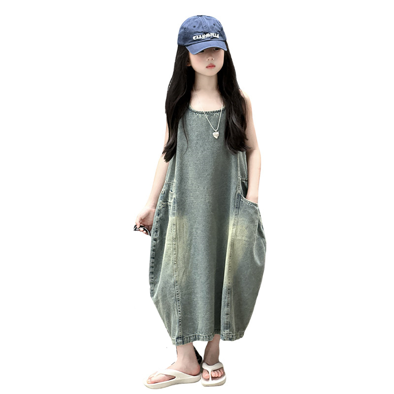 Vintage azul niños niñas alta  - Summer Clothing Kids reseña y precio