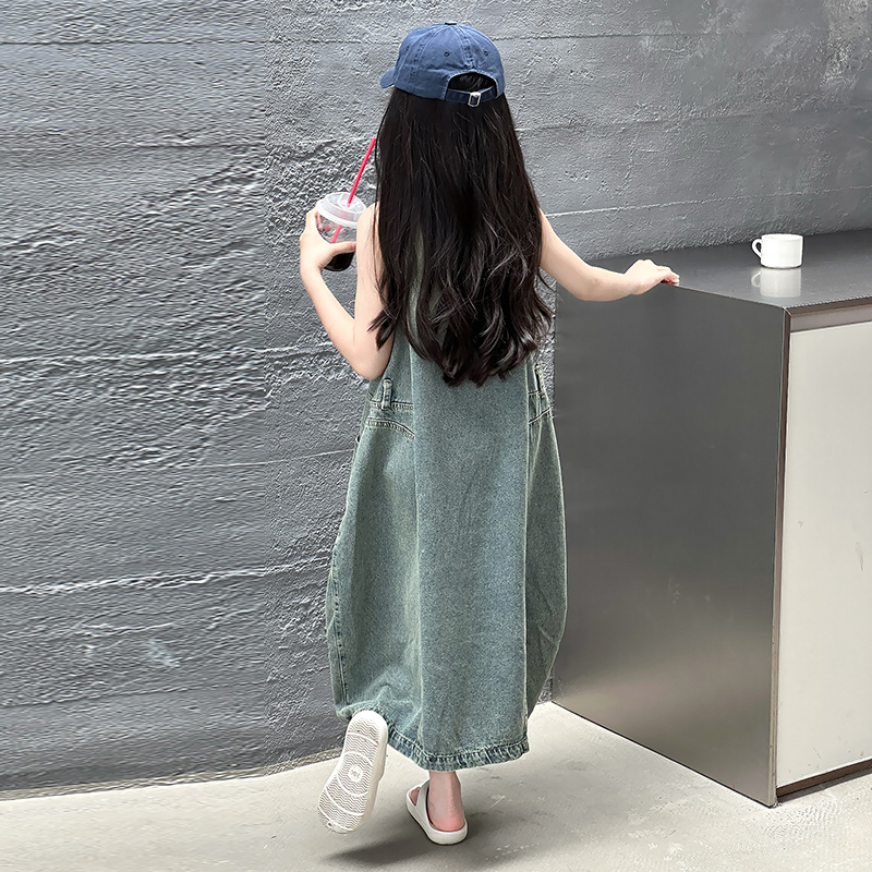 Vintage azul niños niñas alta  - Summer Clothing Kids reseña y precio