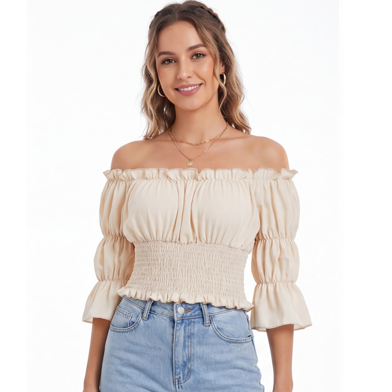 Blusa Renacentista para Mujer, - Off Shoulder Blouse reseña y precio