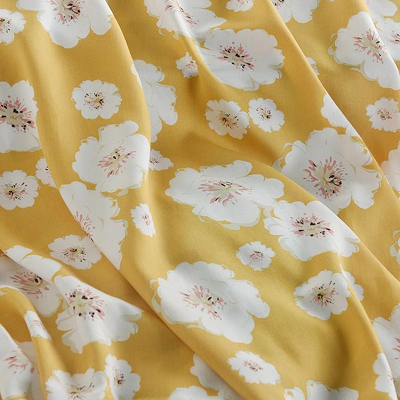 Tela de rayón con estampado Fl - Soft Summer Yellow Clothing reseña y precio