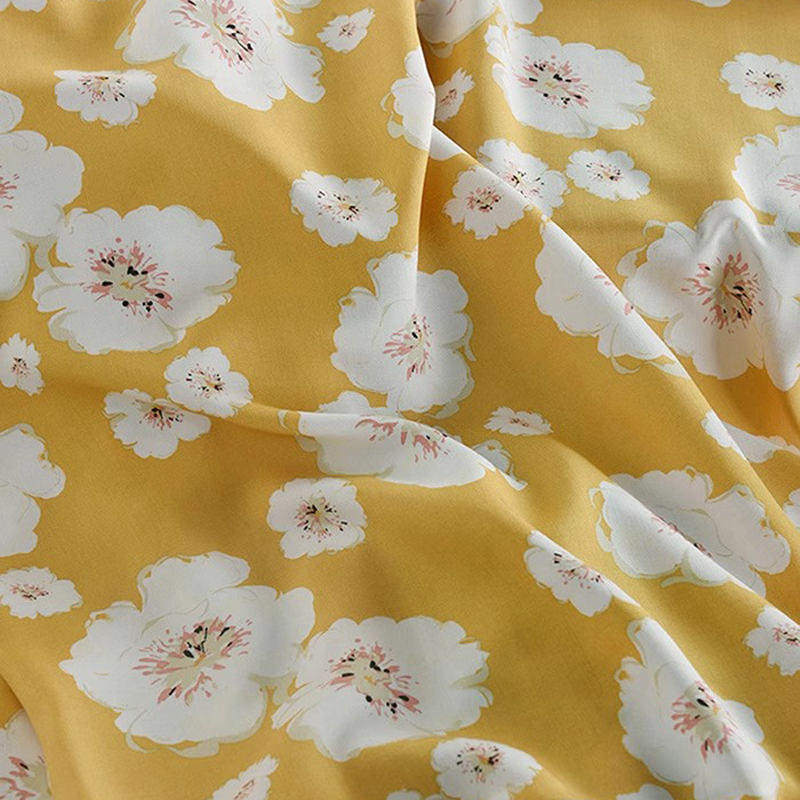 Tela de rayón con estampado Fl - Soft Summer Yellow Clothing reseña y precio